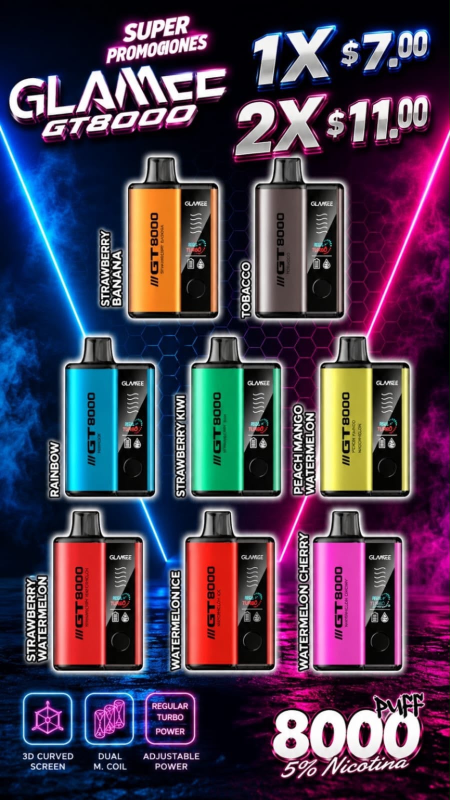 Glamme GT 8000 Puffs