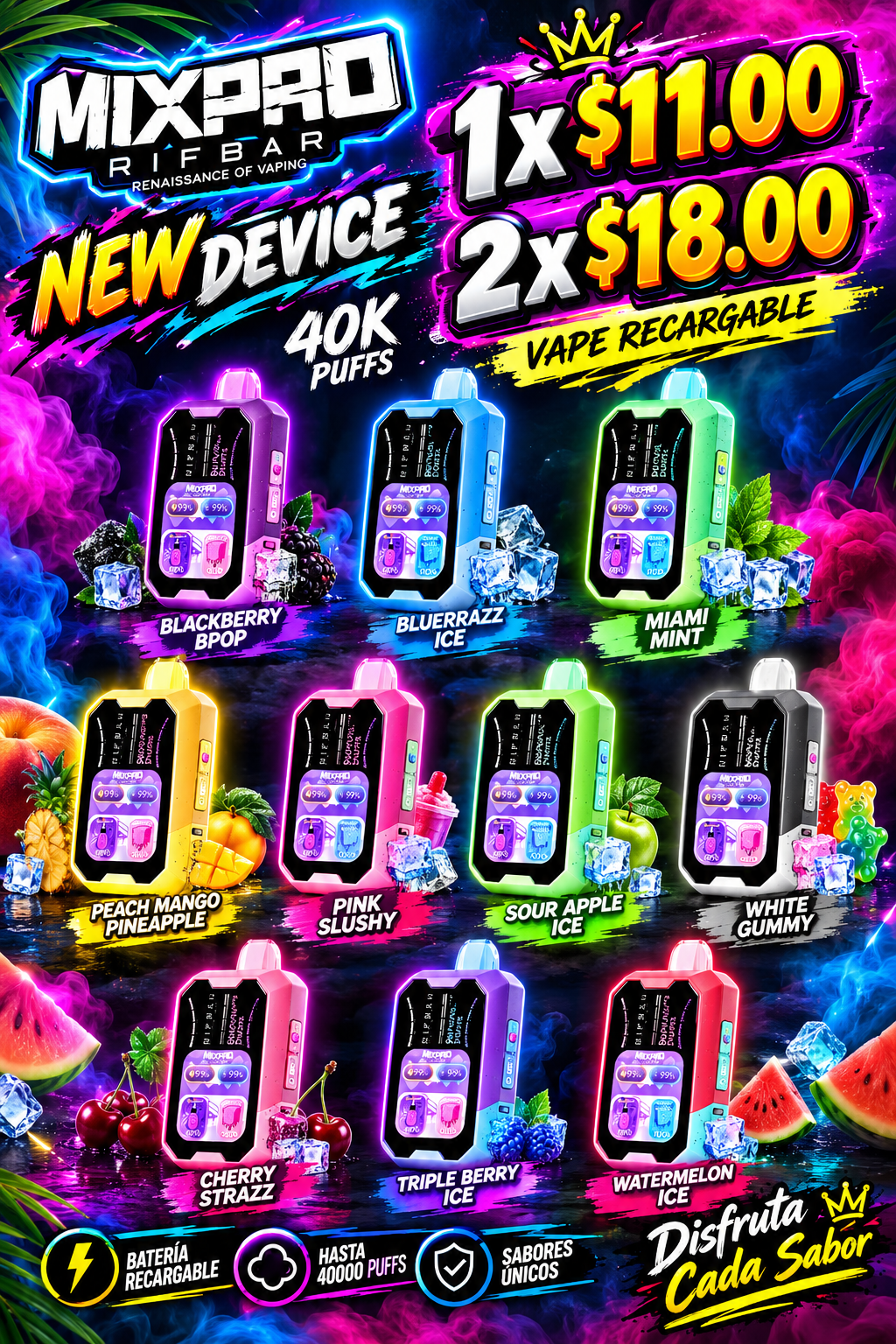 Riff Bar Mix Pro 40.000 puffs
