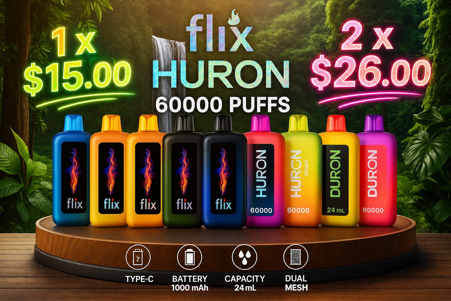 Flix Huron 60,000 Puffs