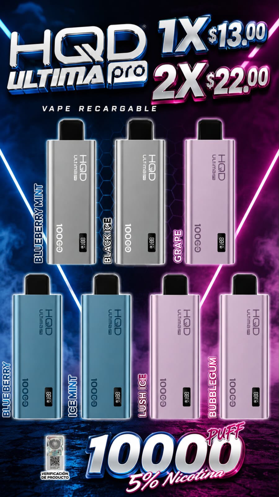Hqd Última Pro 10.000 Puffs
