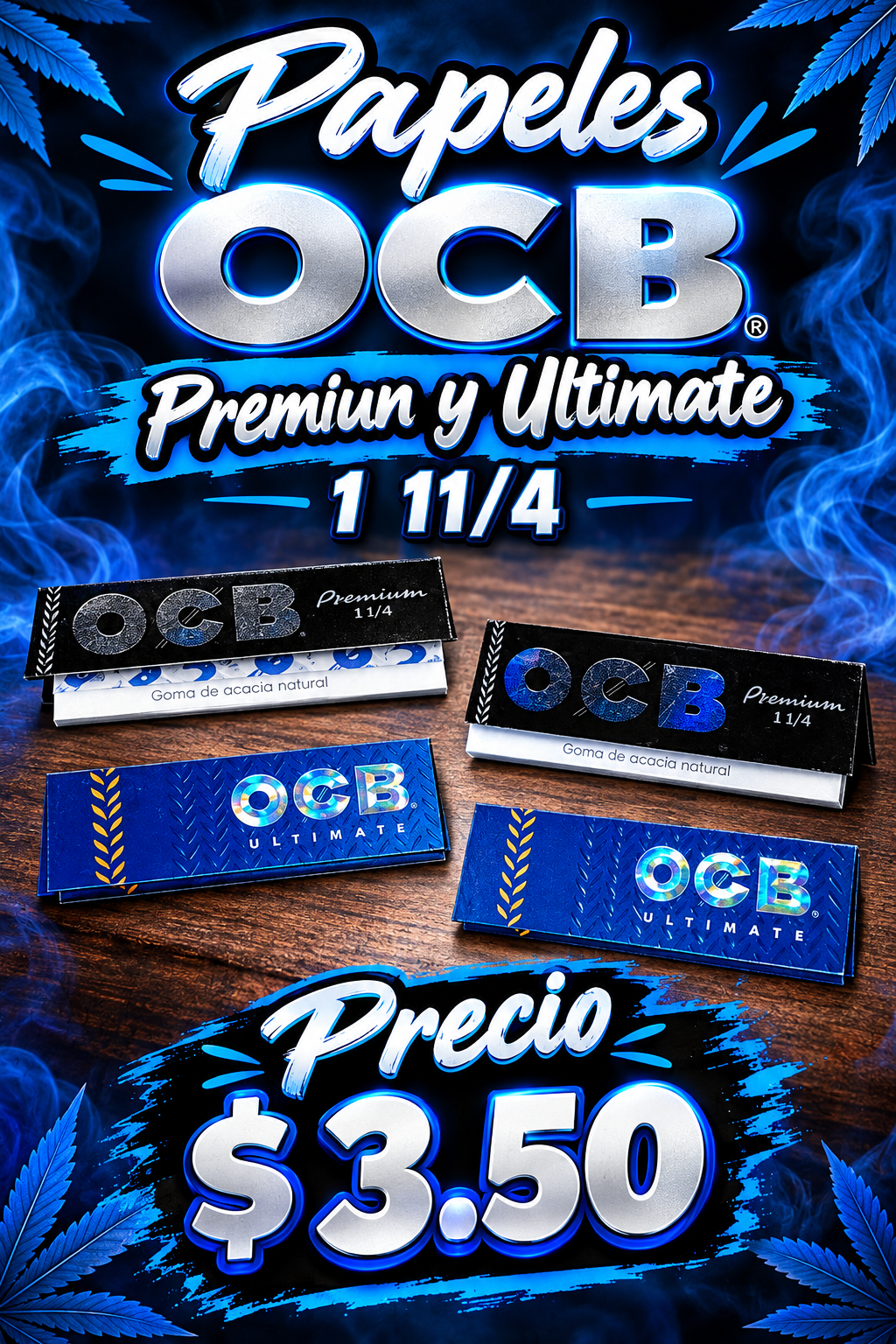 Papel Ocb Premium y Ultimate 1 1/4
