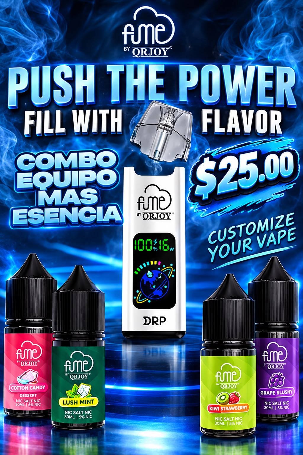 COMBO DRP FUME RECARGABLE (EQUIPO Y LIQUIDO)